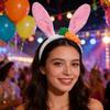 Easter Hare Ear Carrot Hairband Plush Soft Hare Ear Headband For Kids Adult Easter Cosplay Festival Celebration