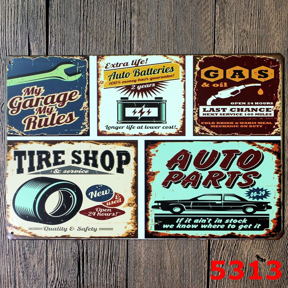 Retro Car Repair Shop Tin Sign for Bar or Living Room Decor