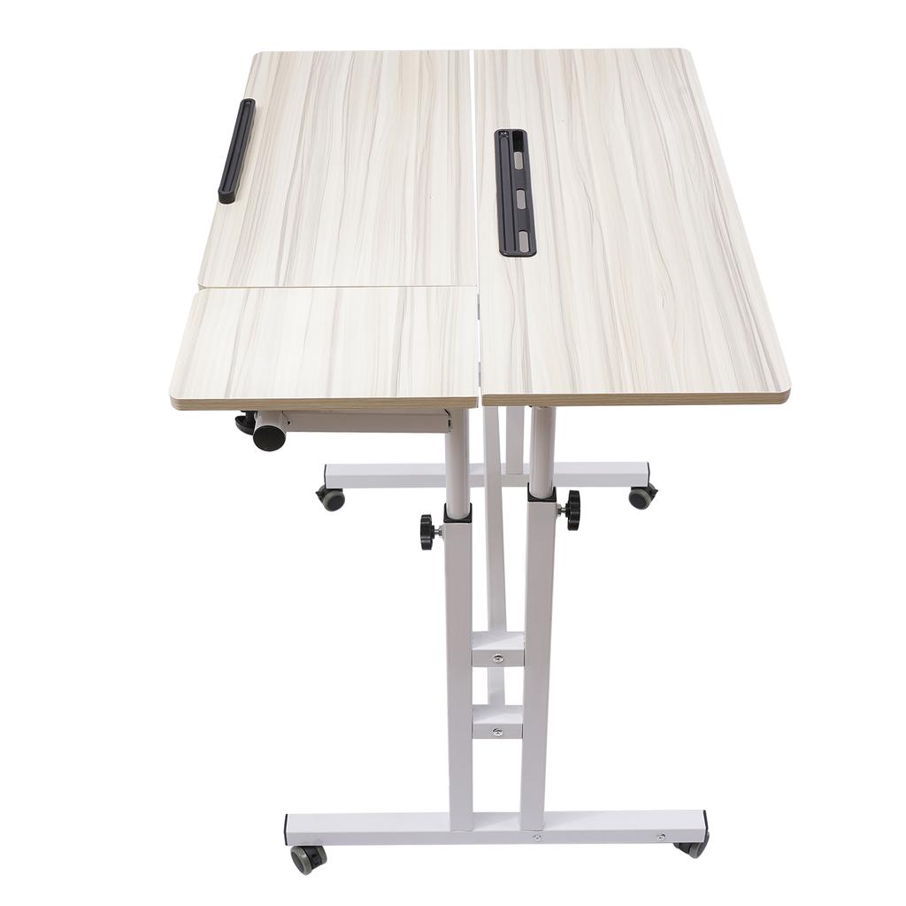 Mobile Standing Desk Stand Up Desk, Height Adjustable Home Office Desk with Standing & Seating 2 Modes, Tilting Tabletop