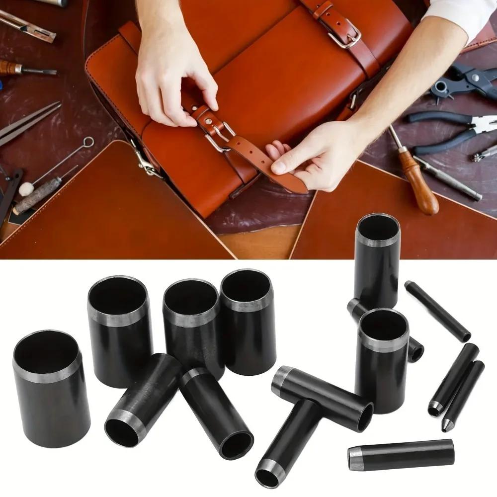 With Storage Case Leather Hole Punch Leather Craft Die Cutter Round Hole Punch Hollow Punch Cutter Tool Set
