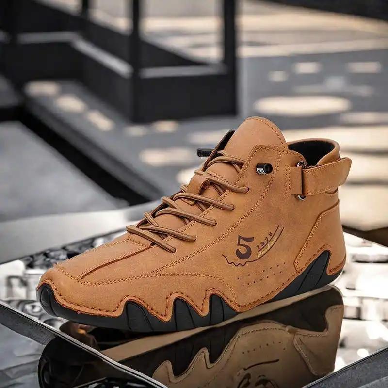 Fashion Hi Top Ankle Man White Shoes Hiking Tennis Man Trekking Shoes Sneakers Sport Leisure Genuine Brand Outside Luxary