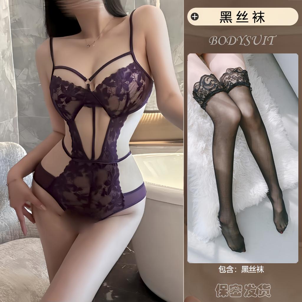 Pure Desire Sexy Royal Sister Lace Fun Perspective Free Gathering Show Big Lace Onesie Women