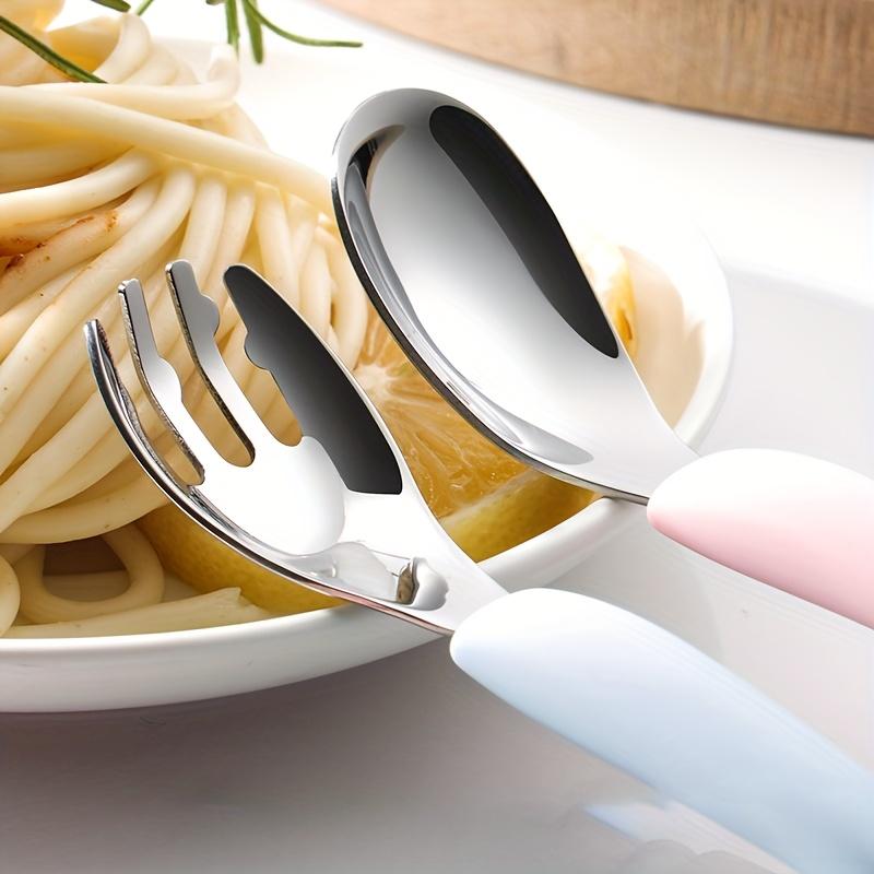 

Dinosaur shaped Fork Spoon Set, 304 Stainless Steel Heads with Food Grade Silicone Handles, 13cm Short Design, Heat Resistant, Easy to Clean Fork рожевий