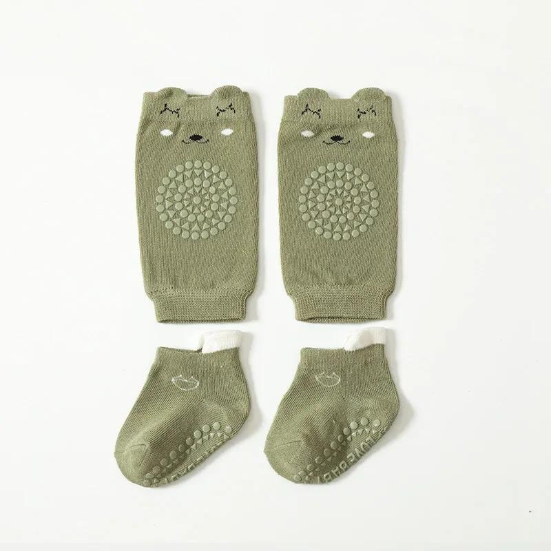 Krabbelschutzsocken Set Sommer Baby Knie Cartoon Anti-Rutsch Socken Kinder Boden Socken Knieschoner Gehen Schutz für Mädchen Jungen