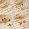 Korean Luxury Jewelry Set: Necklace, Bracelet, Stud Earrings - Trendy Adjustable Accessories