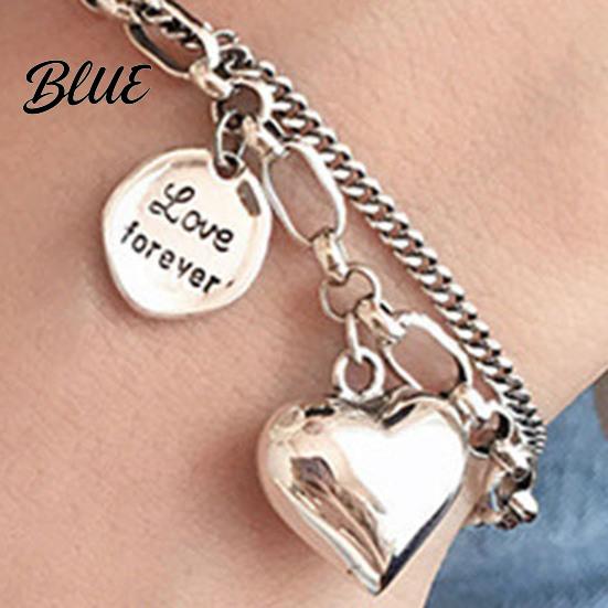 Adjustable Bracelet for Women Heart Charm Double-Layer Love Alloy