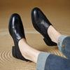 Fashion 2025 New Spring Genuine Leather Women Shoes Round Toe Women Pumps Brogue Designs Shoes for Women Med Heel Loafers Ladies Shoes