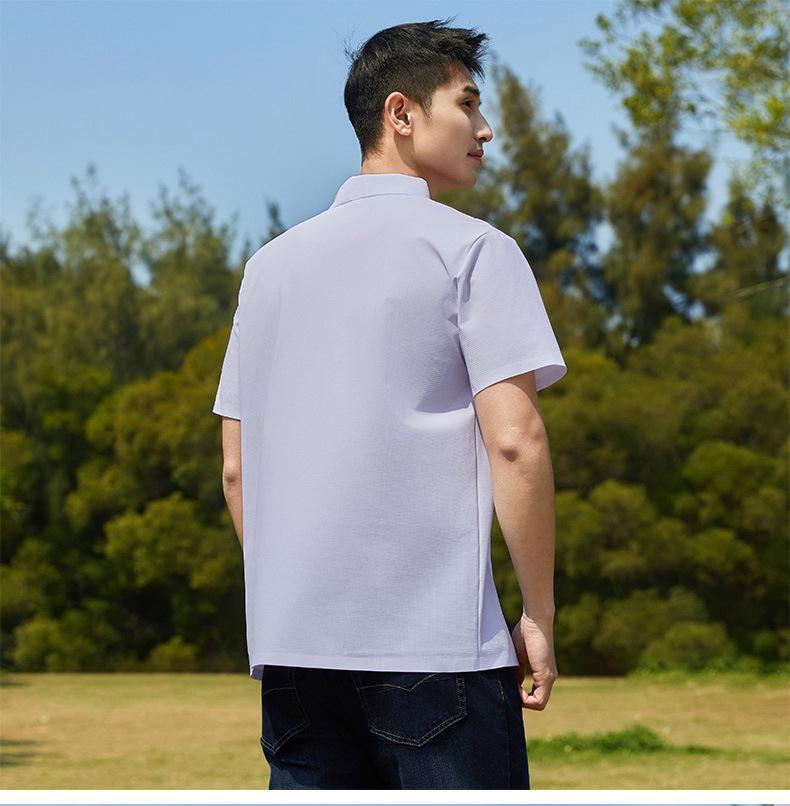 Unisex Summer Ice Silk Polo Shirt, Short Sleeve, Elastic Business-Casual, Custom Logo Option