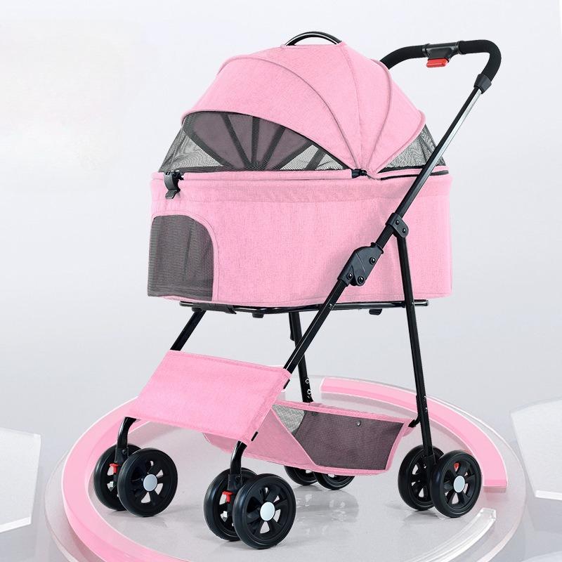 Lightweight Foldable Detachable Dog Stroller Small Medium Outdoor Luxury Stroller Dogs Portable Wheels Designer Pet Trolley