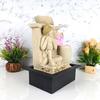 Nirvana Buddha Tischbrunnen mit LED RGB Licht für Heimdeko/Büro/Geschenk/Einweihungsgeschenk/Hochzeitsgeschenk (Beige Stone)