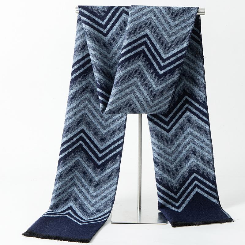 2024 Men's Brushed Imitation Cashmere Scarf - British Style, Business Casual, Autumn/Winter Accessory