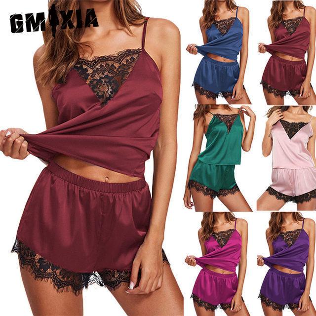 

GMXIA Home Wear Fashionable and Comfortable Lace Pajama Set S білий