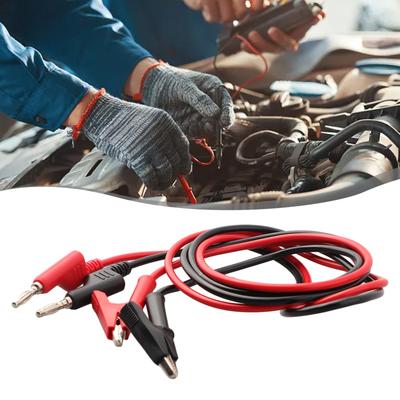 Flexible Kupferdraht-Messleitungen mit Krokodilklemmen, 2er-Pack