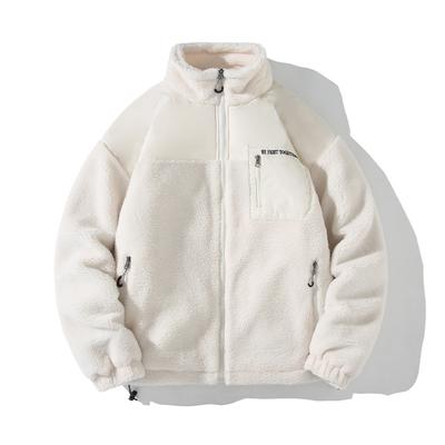 Cappotto da uomo Autunno e Inverno Giacca imbottita in cotone con cuciture a contrasto Ispessito Giovane Caldo Versatile Cappotto in lana d'agnello da uomo