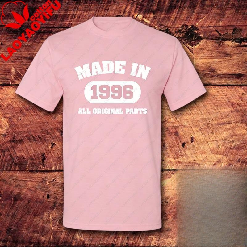 Alle Originalteile Hergestellt 1996 Unisex Allmatch T-Shirt 30. Geburtstag Geschenk Vintage Klassisch Mode Streetwear Rundhals Kurzarm