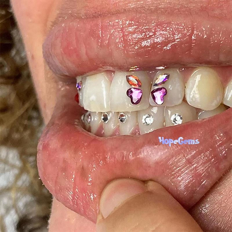 4Pcs Dental Teeth Gems Clear  Tooth Gem Ornaments Jewelry 