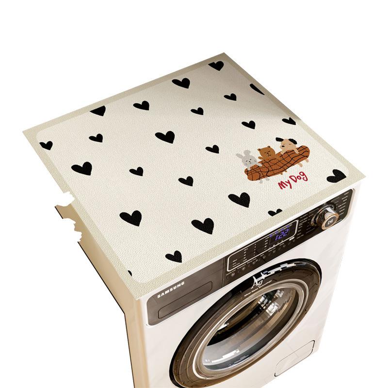 Washing Machine Cover Cloth Dustproof Cover Diatom Mud Water Absorption Pad Without Washing Sunscreen Refrigerator Bedside Table Cover Towel
