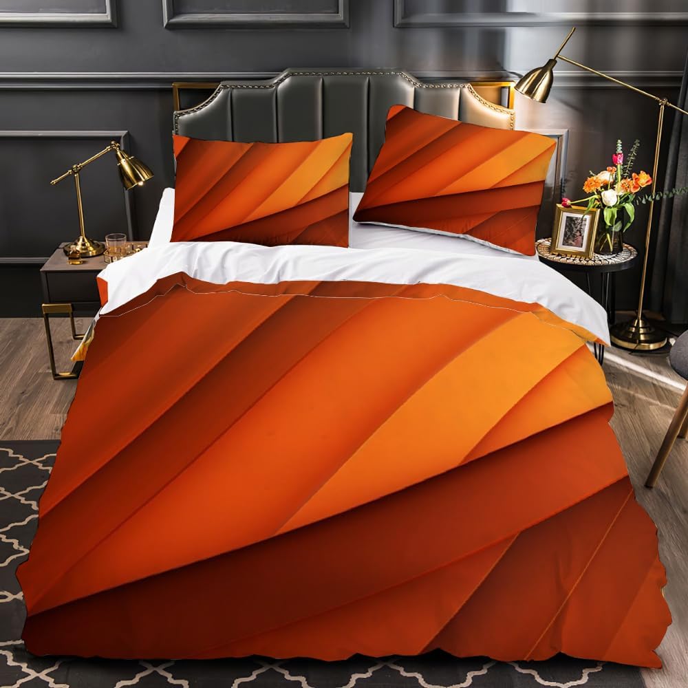 3D Modern Home Geometry Printed Comforter Sets, Queen Size Modern Duvet Cover Set With Pillowcases, Geometry Printed Bedding Set