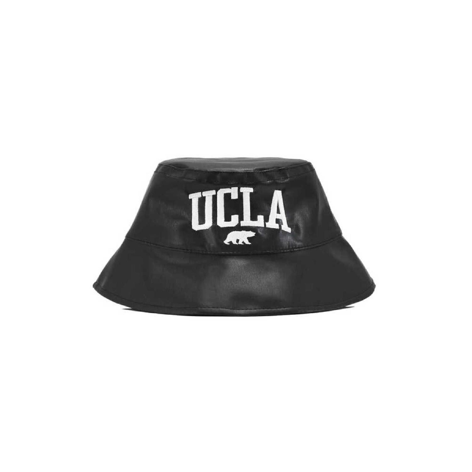 

Черная кожаная шляпа унисекс с вышивкой Alpha Bucket чёрный