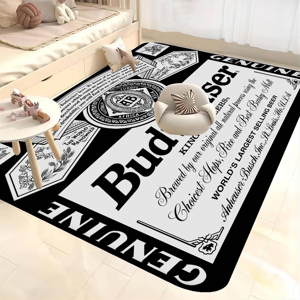 King Of Beer B-Budweiser Floor Mat INS Style Soft Bedroom Floor House Laundry Room Mat Anti-skid Household Carpets
