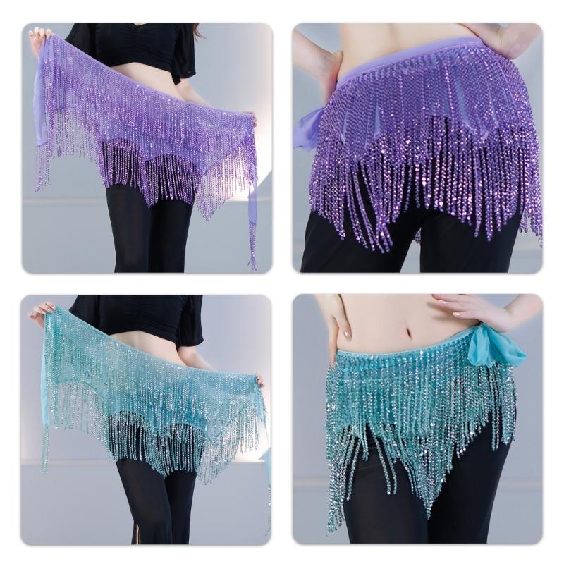 Professional Grade Belly Dance Hip Scarf Lightweight Polyester Fabric for Comfortable Extended Dance Practice