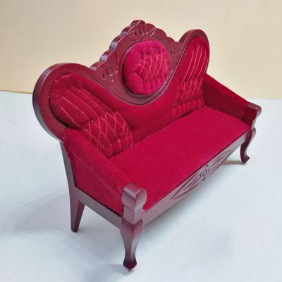 Mini Pohovka Nostalgická Bez Otřepů Ekologická 1:12 Miniaturní pohovka pro panenky pro dívku