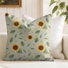 Sunflower Pattern Cushion Cover Natural Linen Pillow Cover Double-Sided Print Cushion Cover For Sofa Home Decor