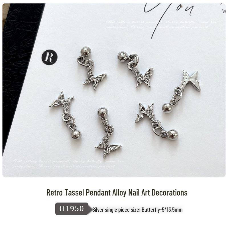 Chrome Hearts Cross Pendant Nail Art: Star, Moon, Butterfly Wearable Nail Drill Accessories