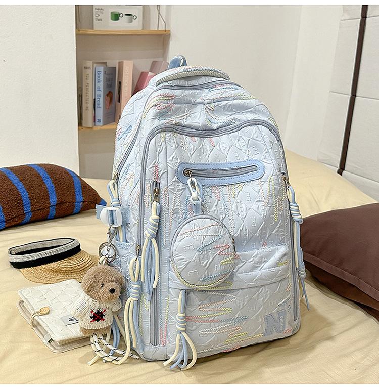 Schoolbag Schoolbag Female High School Student Class Commuter Bag Trendy Cool Ins Backpack Junior High School Girl Cute Travel Shoulders