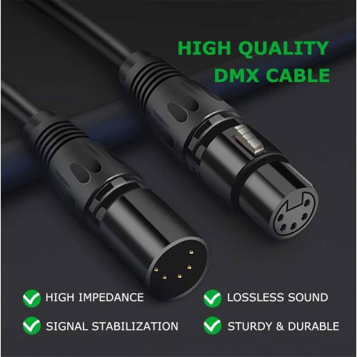 HOSONGIN 5-Pin XLR DMX Cable Adapter 3.3ft, DMX512 5-Pin XLR Male To Female 5-Pin DMX Cable
