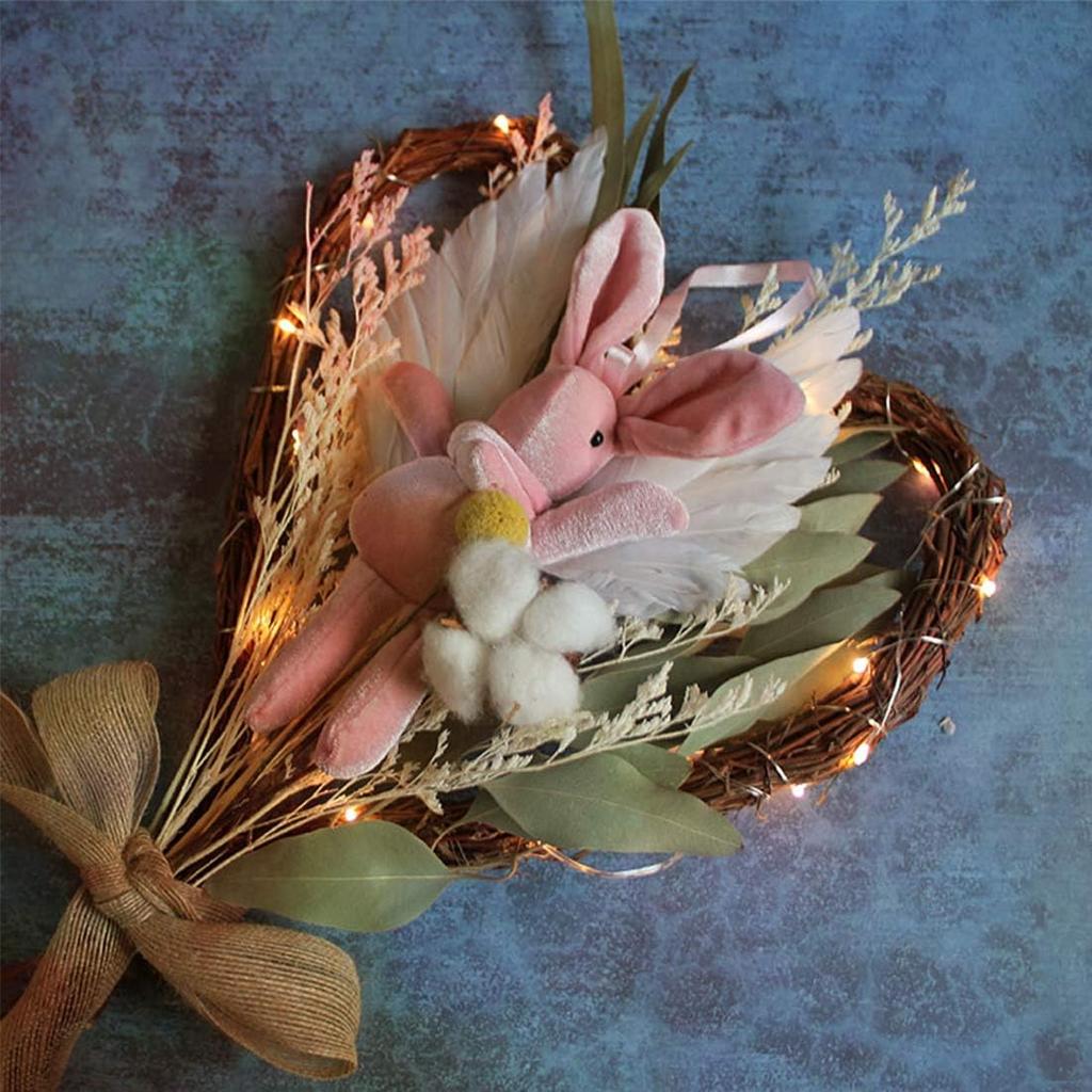 queenland Natural Grapevine Wreath Heart Shape Rustic DIY Wreath Crafts Base for Christmas Wreath Door Garland Wedding Party Home Decoration Hanging