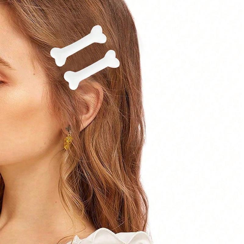 1pcs Cute Dog Bone & Alligator Shaped Hair Clips, Versatile Side Bangs Clip Hairpins, Hair Accessories For Party