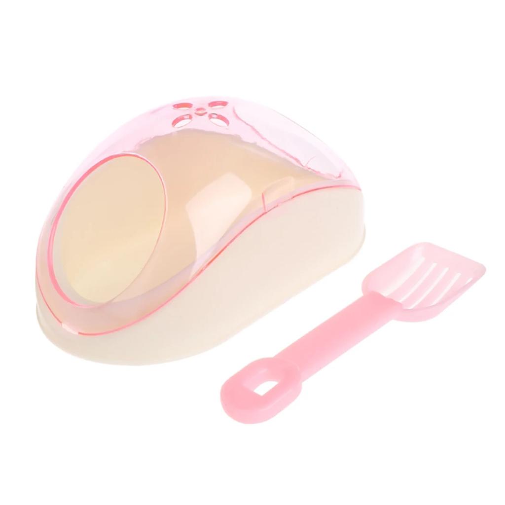 Niedliches Hamsterbadezimmer, kreativer Hamstersandbadezimmer-Sandbadbehälter mit Schaufel, Haustier-Reinigungsmittel