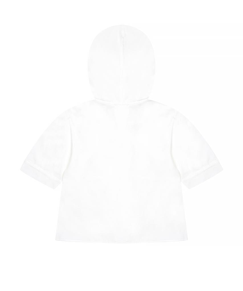 HYEYEONG KIM Cotton Hooded Short Sleeve Blouse-White