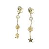 Chanel Metal Crystal Asymmetrical Lion Flower Long Women tops Gold AB2923-B01840-N5443