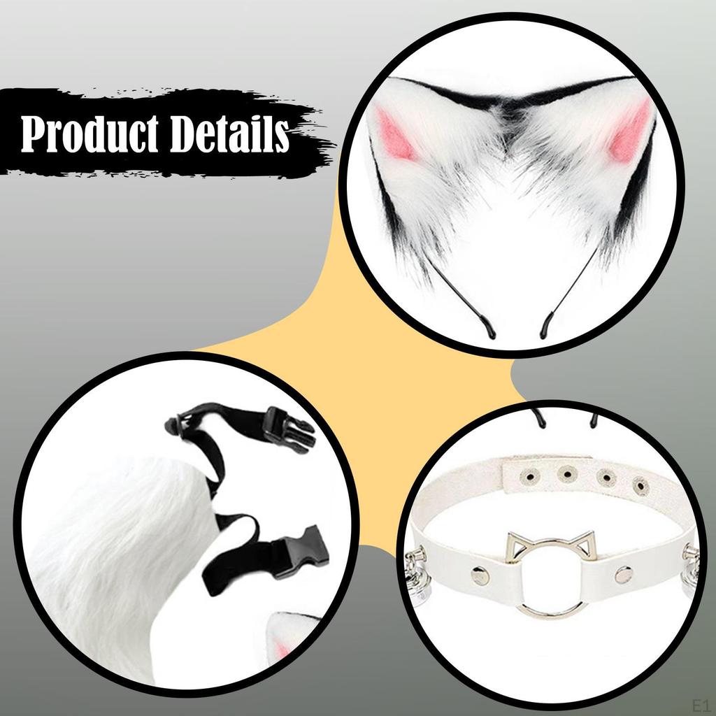 Cosplay Costume Ears Tail Headband Set for Adults And Kids Features Soft Comfortable Material