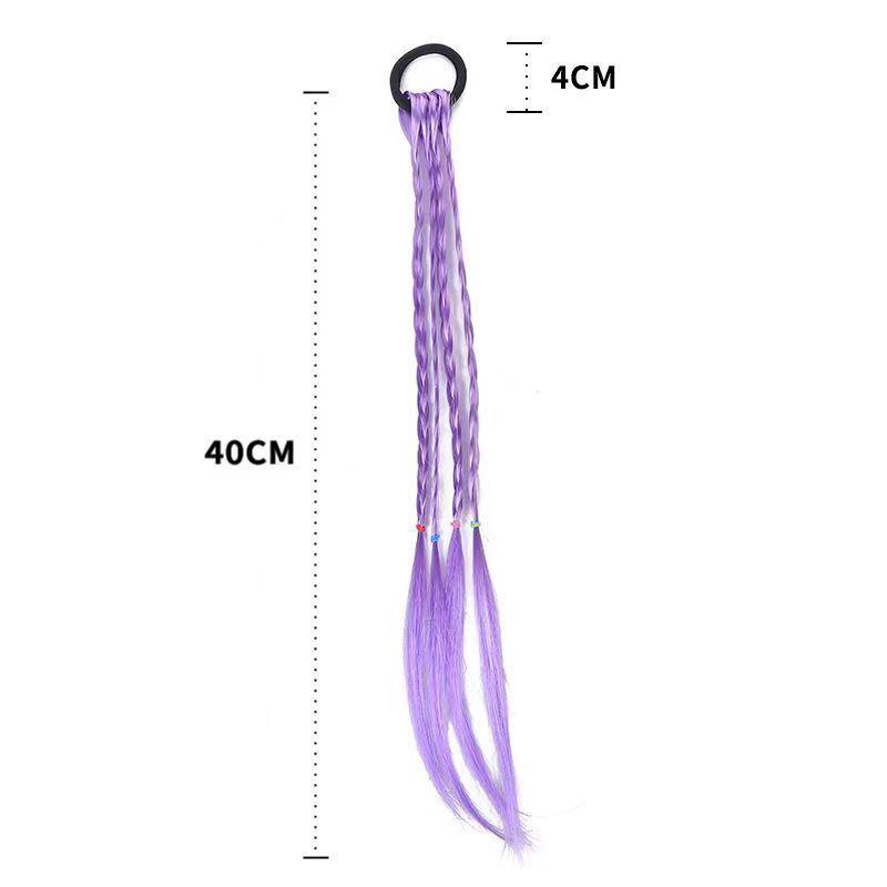 Buntes Perücken-Haargummi für Mädchen: Prinzessinnen-Zopf Gummiband, Niedliches Modisches Pferdeschwanz-Accessoire