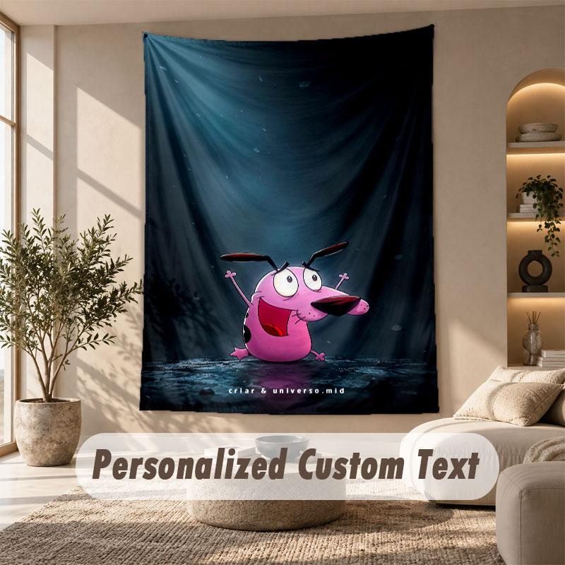 Wall Hanging Tapestry Art Cloth Bedroom Room Background DecorCourage the Cowardly Dog