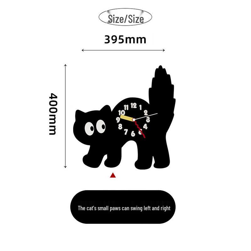 Милые настенные часы  Кошка-принцесса : Креативный мультяшный дизайн для детской комнаты, гостиной или столовой - Новый стиль 2024