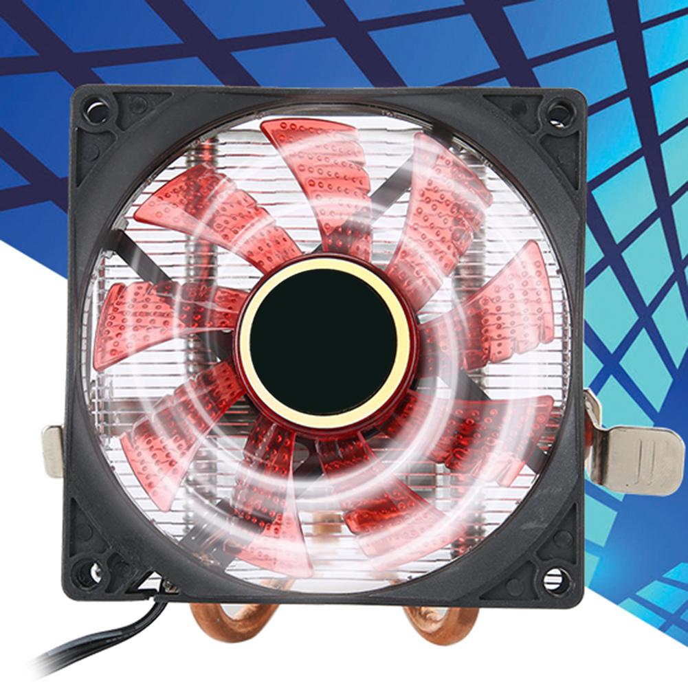 CPU Cooler 3 Pin Connector PC Accessory with Light 2 Brass Pipe for AMD 775   1155   1366