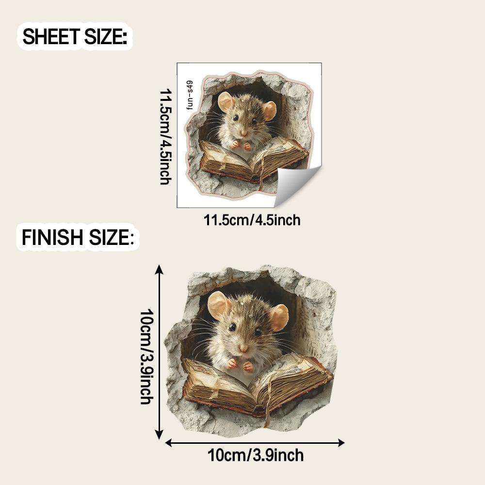 

Мультяшные Милые Мышки Читающие Книги Мышиные Норы Гостиная Кабинет Домашние Наклейки для Украшения Стен