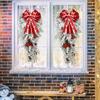 1pc Wired Red Christmas Bow with Snowflake Christmas Decoration for Tree Topper and Front Door, Gift Wrapping Accessories