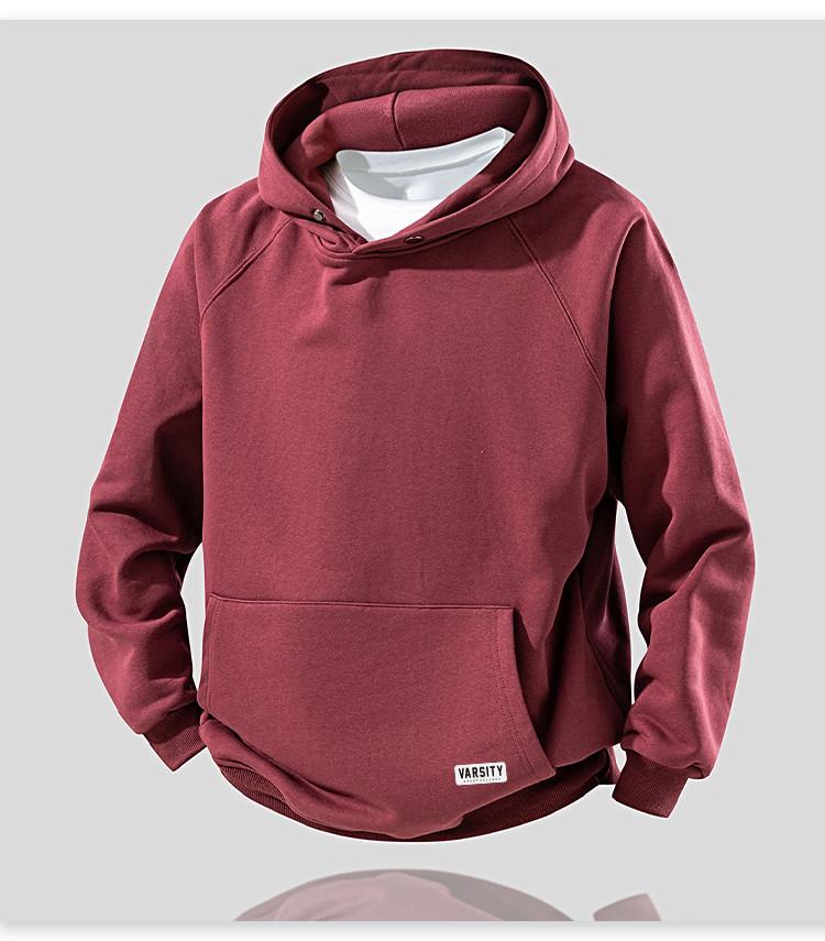 [Four fold buckle] Pinch fold design hooded sweatshirt for men in spring and autumn