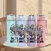 1PC Fat Unicorn Rhino Cartoon Graphic,750ml Color Plastic Sports Water Bottle,Leakproof Flip Straw Lid,Suitable for Sports Office Home Use