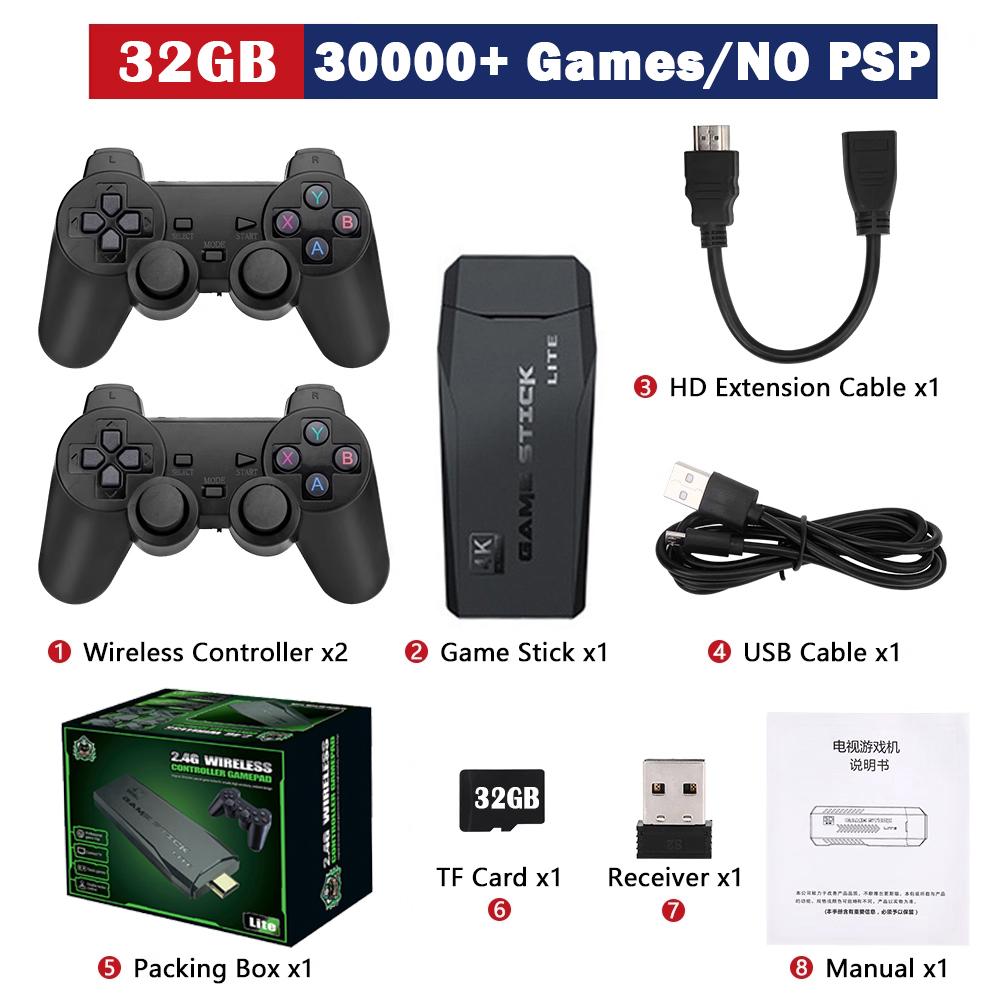 

X2 Plus New 60000+Games 256 GB 50+ Emulators Classic Video Game Console Gaming Stick 4K HD Wireless Controller for PSP/PS1/GBA