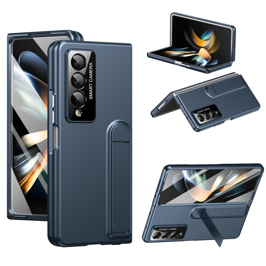 For Samsung Galaxy Z Fold4 5G Case Foldable Kickstand Skin-Touch PC Phone Cover Built In Screen Protector