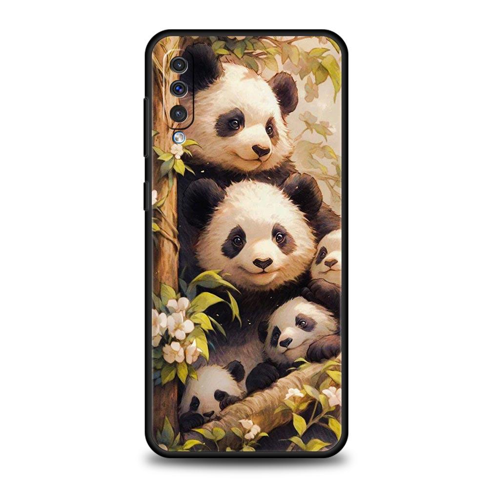 Baby Panda Phone Case for Samsung Galaxy A56 A36 A26 A16 A34 A24 A42 A22 A20 A12 A40 A30 A10 5G Soft TPU Cover Shell Fundas Bags
