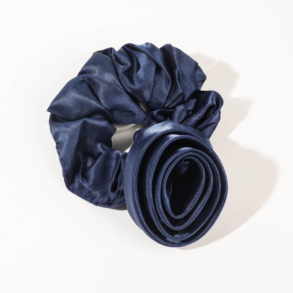 Flower Design Korean Hair Bands Satin Material Big Flower Scrunchies Satin Hair Rope  Korean Style
