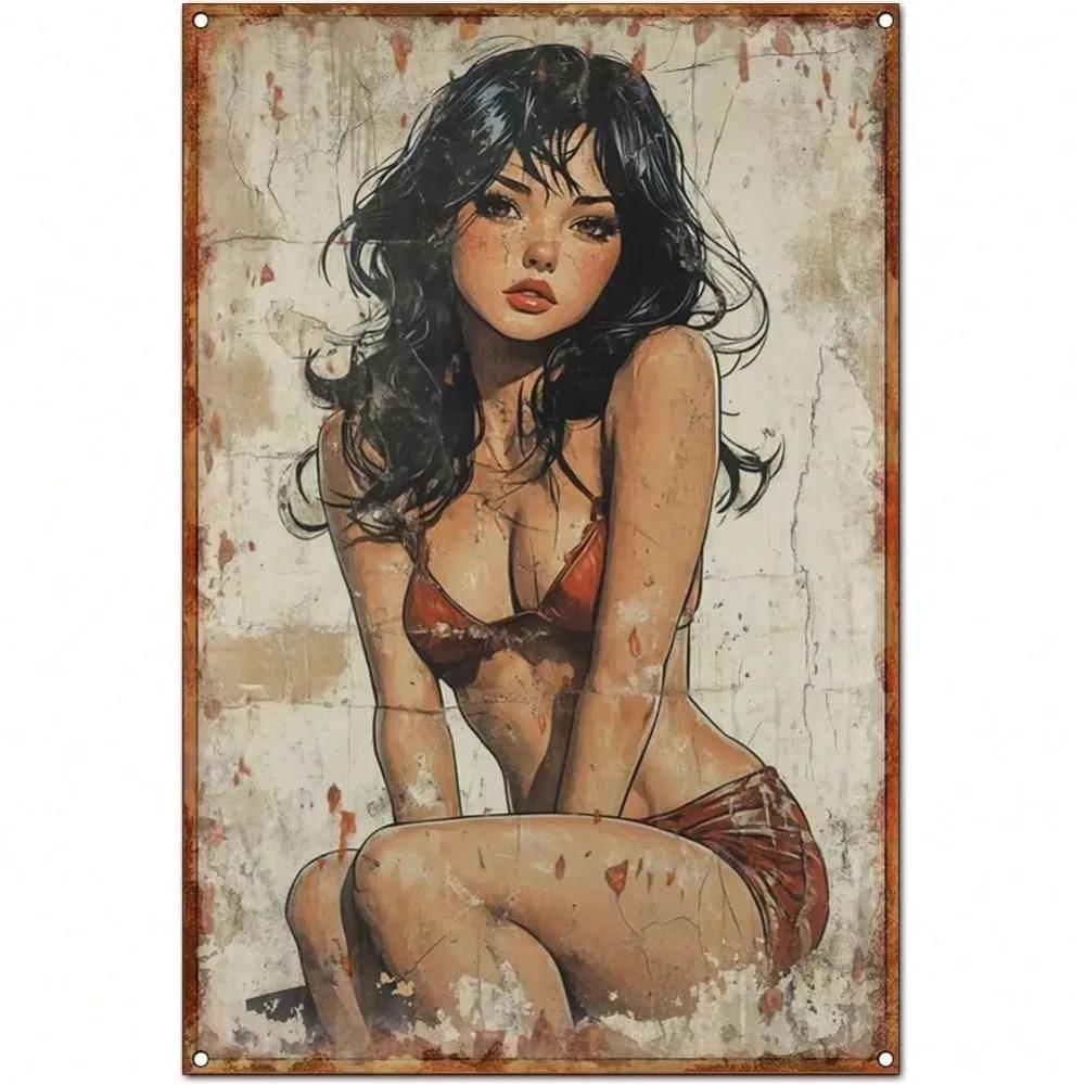 Retro Vintage Metal Tin Sign Wall Decor for Garage Bar Home Room