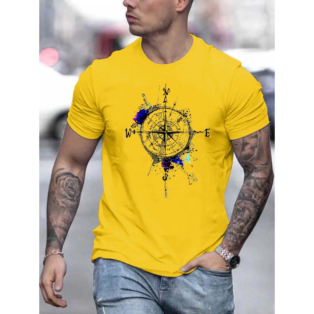 Men's Printing Simple Comfortable Digital Daily Pure Cotton T-Shirts Men’s